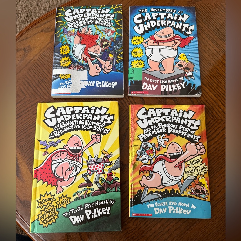 Captain Underpants Kids Book Set of 4